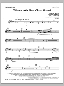 page one of Welcome To The Place Of Level Ground - Clarinet 1 & 2 (Choir Instrumental Pak)