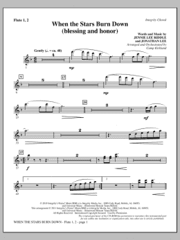 page one of When The Stars Burn Down (Blessing And Honor) - Flute 1 & 2 (Choir Instrumental Pak)