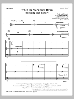 page one of When The Stars Burn Down (Blessing And Honor) - Percussion (Choir Instrumental Pak)