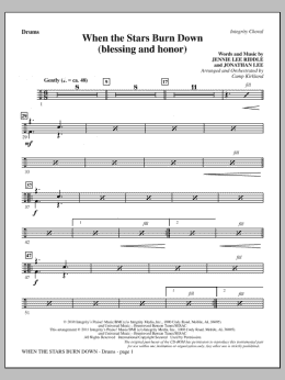 page one of When The Stars Burn Down (Blessing And Honor) - Drums (Choir Instrumental Pak)