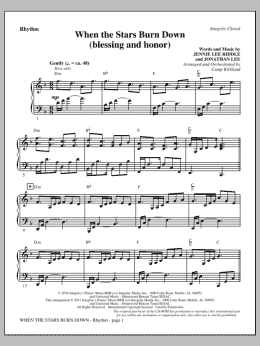 page one of When The Stars Burn Down (Blessing And Honor) - Rhythm (Choir Instrumental Pak)