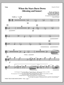 page one of When The Stars Burn Down (Blessing And Honor) - Viola (Choir Instrumental Pak)