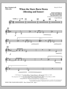 page one of When The Stars Burn Down (Blessing And Honor) - Bass Clarinet (sub. Tuba) (Choir Instrumental Pak)