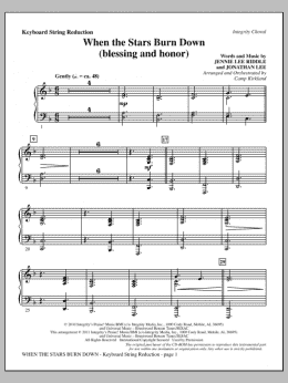 page one of When The Stars Burn Down (Blessing And Honor) - Keyboard String Reduction (Choir Instrumental Pak)