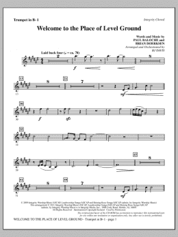page one of Welcome To The Place Of Level Ground - Trumpet 1 (Choir Instrumental Pak)