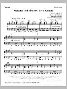 page one of Welcome To The Place Of Level Ground - Rhythm (Choir Instrumental Pak)