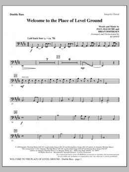 page one of Welcome To The Place Of Level Ground - Double Bass (Choir Instrumental Pak)
