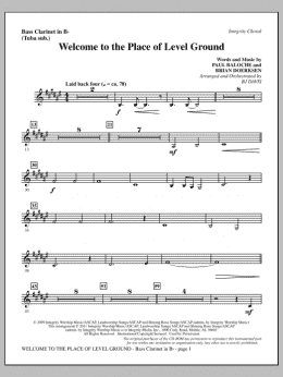 page one of Welcome To The Place Of Level Ground - Bass Clarinet (sub. Tuba) (Choir Instrumental Pak)