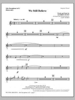 page one of We Still Believe - Alto Sax (sub. Horn) (Choir Instrumental Pak)