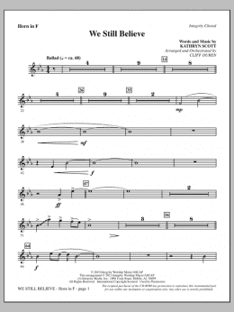 page one of We Still Believe - F Horn (Choir Instrumental Pak)