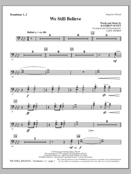 page one of We Still Believe - Trombone 1 & 2 (Choir Instrumental Pak)