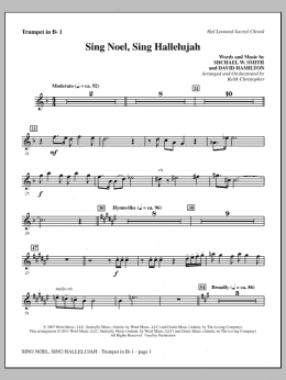 page one of Sing Noel, Sing Hallelujah - Bb Trumpet 1 (Choir Instrumental Pak)