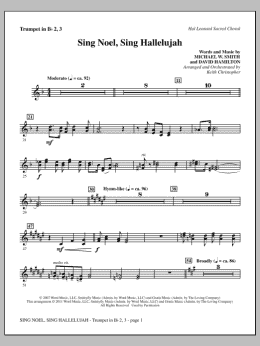 page one of Sing Noel, Sing Hallelujah - Bb Trumpet 2,3 (Choir Instrumental Pak)