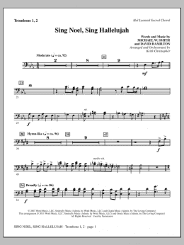 page one of Sing Noel, Sing Hallelujah - Trombone 1 & 2 (Choir Instrumental Pak)