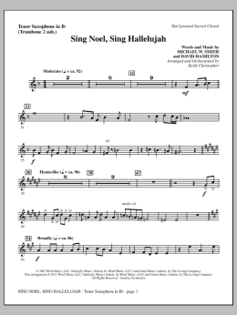 page one of Sing Noel, Sing Hallelujah - Tenor Sax (sub. Tbn 2) (Choir Instrumental Pak)