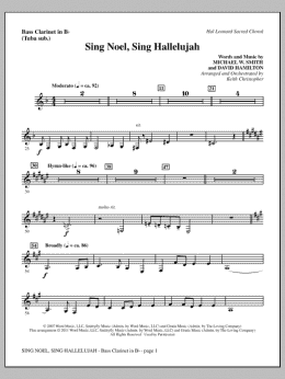 page one of Sing Noel, Sing Hallelujah - Bass Clarinet (sub. Tuba) (Choir Instrumental Pak)