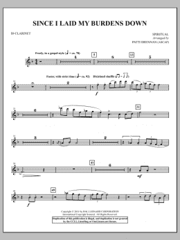 page one of Since I Laid My Burdens Down - Clarinet (Choir Instrumental Pak)