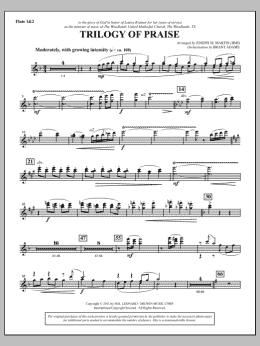 page one of Trilogy Of Praise - Flute 1 & 2 (Choir Instrumental Pak)