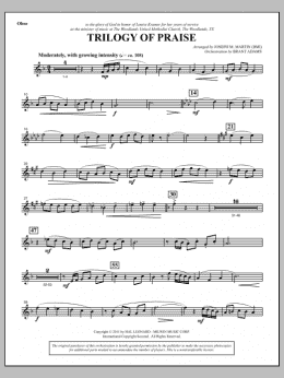 page one of Trilogy Of Praise - Oboe (Choir Instrumental Pak)