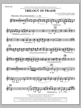 page one of Trilogy Of Praise - Bb Clarinet 1,2 (Choir Instrumental Pak)