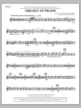 page one of Trilogy Of Praise - Bb Trumpet 1 (Choir Instrumental Pak)