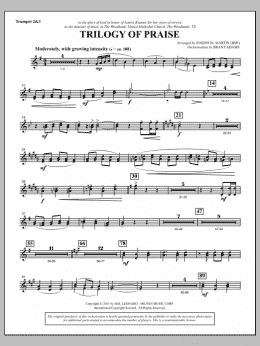 page one of Trilogy Of Praise - Bb Trumpet 2,3 (Choir Instrumental Pak)