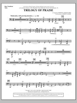 page one of Trilogy Of Praise - Bass Trombone/Tuba (Choir Instrumental Pak)