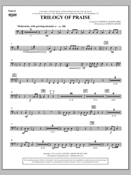 page one of Trilogy Of Praise - Timpani (Choir Instrumental Pak)