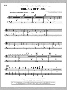 page one of Trilogy Of Praise - Piano (Choir Instrumental Pak)