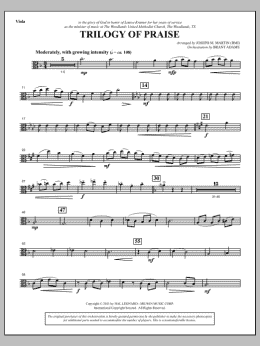 page one of Trilogy Of Praise - Viola (Choir Instrumental Pak)