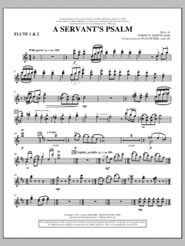 page one of A Servant's Psalm - Flute 1 & 2 (Choir Instrumental Pak)