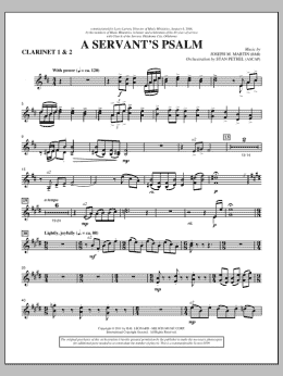 page one of A Servant's Psalm - Bb Clarinet 1,2 (Choir Instrumental Pak)