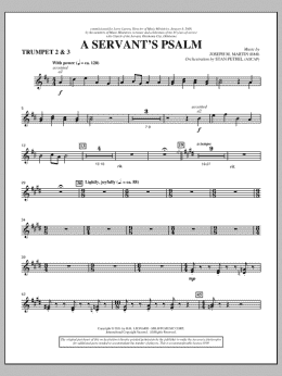 page one of A Servant's Psalm - Bb Trumpet 2,3 (Choir Instrumental Pak)