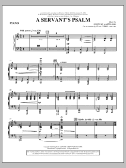 page one of A Servant's Psalm - Piano (Choir Instrumental Pak)