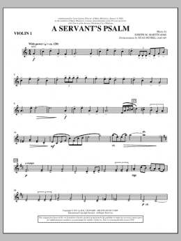 page one of A Servant's Psalm - Violin 1 (Choir Instrumental Pak)