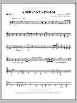 page one of A Servant's Psalm - Violin 2 (Choir Instrumental Pak)