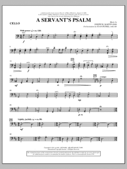 page one of A Servant's Psalm - Cello (Choir Instrumental Pak)