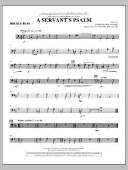 page one of A Servant's Psalm - Double Bass (Choir Instrumental Pak)