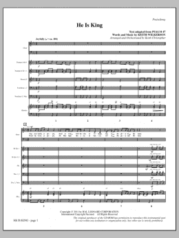 page one of He Is King - Full Score (Choir Instrumental Pak)