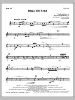 page one of Break Into Song - F Horn 1 (Choir Instrumental Pak)