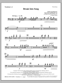 page one of Break Into Song - Trombone 1 & 2 (Choir Instrumental Pak)
