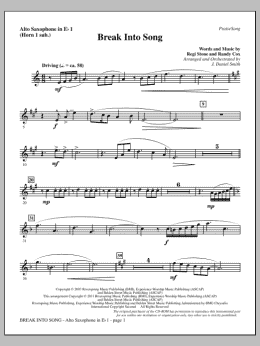 page one of Break Into Song - Alto Sax 1 (sub. Horn 1) (Choir Instrumental Pak)