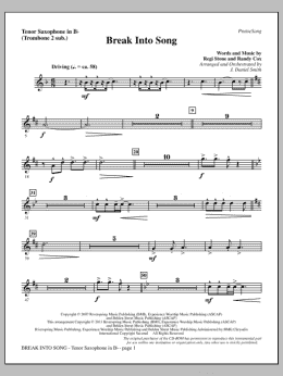 page one of Break Into Song - Tenor Sax (sub. Tbn 2) (Choir Instrumental Pak)
