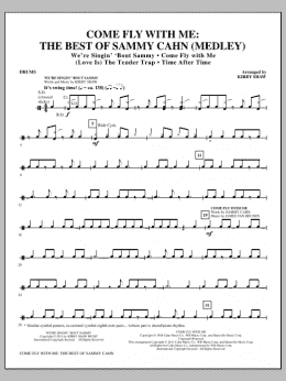 page one of Come Fly With Me: The Best Of Sammy Cahn - Drums (Choir Instrumental Pak)