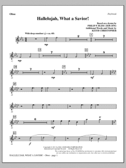 page one of Hallelujah, What A Savior! - Oboe (Choir Instrumental Pak)