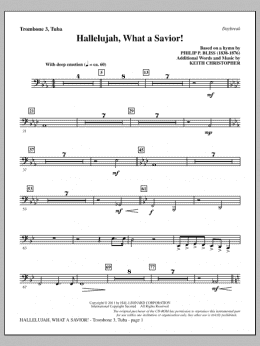 page one of Hallelujah, What A Savior! - Trombone 3/Tuba (Choir Instrumental Pak)