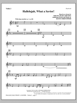 page one of Hallelujah, What A Savior! - Violin 2 (Choir Instrumental Pak)