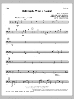 page one of Hallelujah, What A Savior! - Cello (Choir Instrumental Pak)