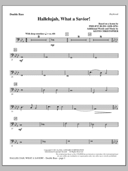 page one of Hallelujah, What A Savior! - Double Bass (Choir Instrumental Pak)