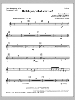 page one of Hallelujah, What A Savior! - Tenor Sax (sub. Tbn 2) (Choir Instrumental Pak)